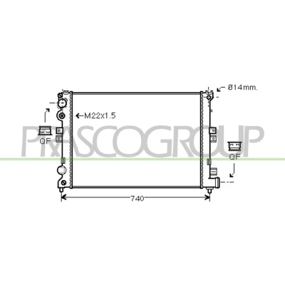 Imagem de PRASCO CI053R003 Radiador, arrefecimento do motor Alumínio 670mm 452mm 23mm com acoplamentos rápidos Aletas de refrigeração unidas mecanicamente