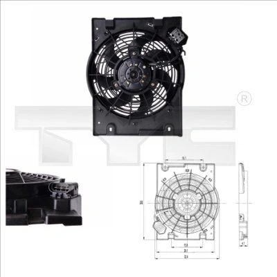 Imagem de TYC 825 0014 ventilador de radiador 360 160 com estrutura do (caixilho), resistência carga OPEL: Astra G CC