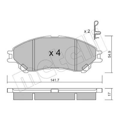 Imagem de METELLI 22 0996 0 Jogo de pastilhas para travão disco com avisador sonoro desgaste SUZUKI: Vitara IV SUV, SX4 II S Cross