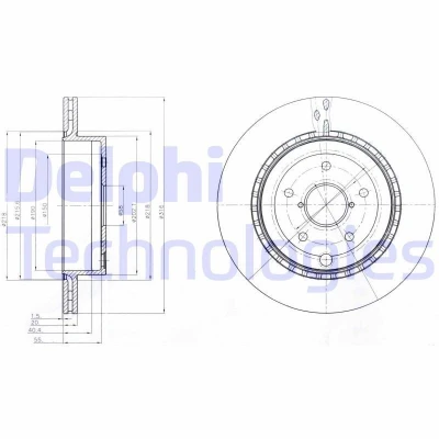 Imagem de DELPHI BG4287 Disco de travão 316 20 5 ventilado oleado não tratado sem o rolamento da roda, anel sensor do ABS SUBARU: Impreza III Hatchback