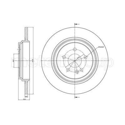 Imagem de METELLI Disco de travão MERCEDES BENZ: Classe ML 331,0mm 14,0mm 5 67,0mm cheio pintado 23 1015C 1634230012,1634230212,A1634230012,A1634230212