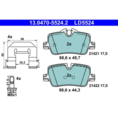 Imagem de ATE 13.0470 5524.2 Jogo de pastilhas para travão disco BMW: 3 Touring, Sedan