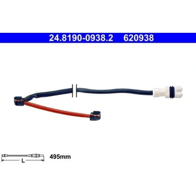 Imagem de ATE 24.8190 0938.2 Sensor de Desgaste Pastilha Freio PORSCHE: 911 Coupe, Cabrio