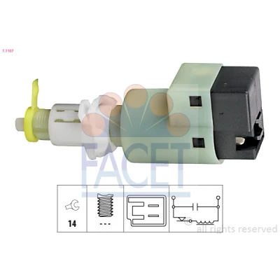Imagem de FACET 7.1107 Interruptor de luz stop mecânico Made in Italy OE Equivalent FIAT: Marea Weekend, Punto I Hatchback, Strada Pick up