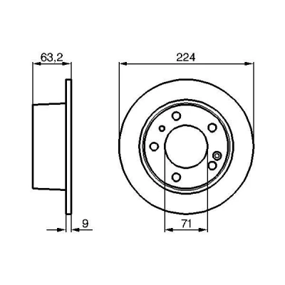 Imagem de BOSCH 0 986 478 141 Disco de travão 223,6 9 5 107,95 cheio oleado