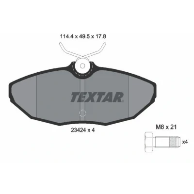 Imagem de TEXTAR 2342401 Jogo de pastilhas para travão disco JAGUAR: XJ Sedan, S Type