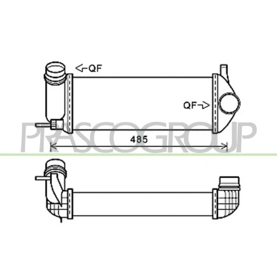 Imagem de PRASCO RN918N002 Intercooler com acoplamentos rápidos RENAULT: Kangoo II Express
