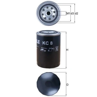 Imagem de MAHLE ORIGINAL KC 8 Filtro de Combustível aparafusado
