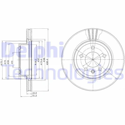 Imagem de DELPHI BG2908 Disco de travão 286 24 5 ventilado oleado não tratado sem o rolamento da roda, anel sensor do ABS OPEL: Omega B Caravan