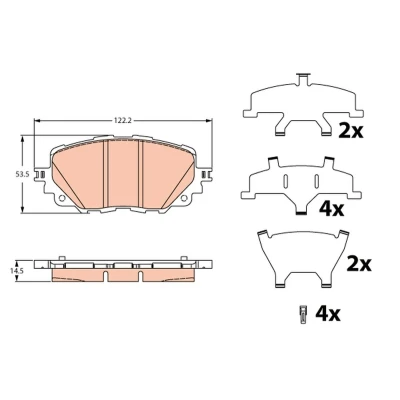 Imagem de TRW GDB2285 Jogo de pastilhas para travão disco com avisador sonoro desgaste acessórios MAZDA: MX 5 IV, IV RF Targa, ABARTH: 124 Spider