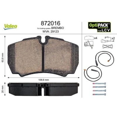 Imagem de VALEO 872016 Jogo de pastilhas para travão disco FORD: Transit Mk6 Van, Minibus, Camião plataforma/Chassis