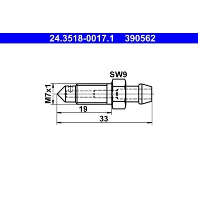Imagem de ATE 24.3518 0017.1 Válvula/parafuso de purga ar NISSAN: MICRA 2, Pick Up, HONDA: CIVIC 4 Hatchback, ACCORD 4, VOLKSWAGEN: Bora Sedan