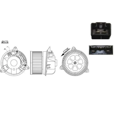 Imagem de MAHLE ORIGINAL AB 195 000S Ventilador do Habitáculo para veículos de volante à esquerda/direita FORD: Focus Mk1 Carrinha