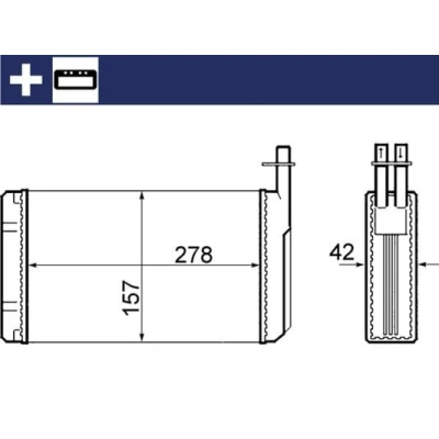 Imagem de MAHLE ORIGINAL AH 68 000S Radiador Quente com componentes de montagem