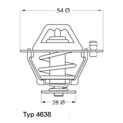 Imagem de WAHLER 4638.82D Termóstato, líquido de refrigeração 82 com junta MITSUBISHI: L200 III Pick up, II L400 / Space Gear Minibus