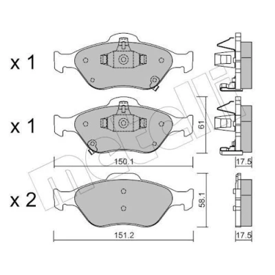 Imagem de METELLI 22 0316 1 Jogo de pastilhas para travão disco com avisador sonoro desgaste TOYOTA: Yaris II Hatchback, III Hatchback