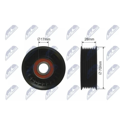 Imagem de NTY RNK VW 017 Tensor, correia trapezoidal estriada 72, 72,5mm 29mm