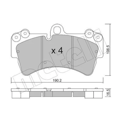 Imagem de METELLI 22 0654 0 Jogo de pastilhas para travão disco preparado indicador aviso desgaste VOLKSWAGEN: Touareg I, AUDI: Q7