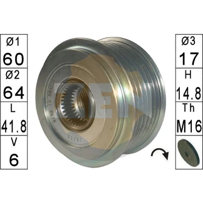 Imagem de ERA ZN5626 Polia Roda Livre do Alternador