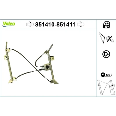 Imagem de Valeo Elevador de vidro à frente, lado esquerdo elétrico sem motor com função conforto 851410