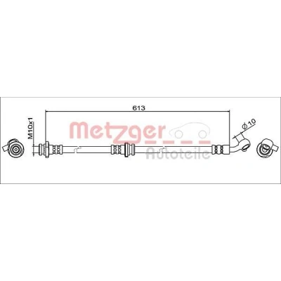 Imagem de METZGER 4111946 Mangueira de Travão Eixo dianteiro, lado direito 613