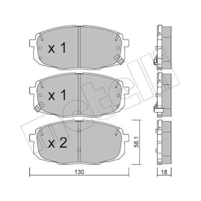 Imagem de METELLI 22 0513 1 Jogo de pastilhas para travão disco com avisador sonoro desgaste HYUNDAI: Kauai / Kona SUV