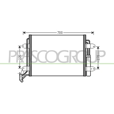 Imagem de PRASCO VG807C001 Condensador com secador 15mm 13mm Alumínio 580mm VOLKSWAGEN: Tiguan I