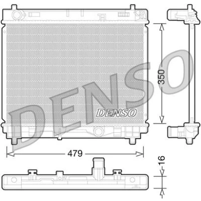 Imagem de DENSO DRM50059 Radiador, arrefecimento do motor 479mm 350mm 16mm