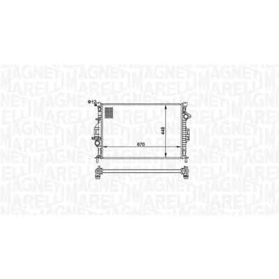 Imagem de MAGNETI MARELLI 350213158700 Radiador, arrefecimento do motor 670mm 448mm 23mm Aletas de refrigeração unidas mecanicamente FORD: S Max Mk1