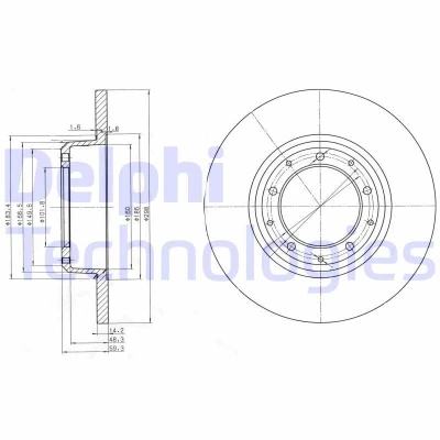 Imagem de DELPHI BG3982C Disco de travão 298 14 5 cheio revestido não tratado sem o rolamento da roda, anel sensor do ABS LAND ROVER: Defender SUV