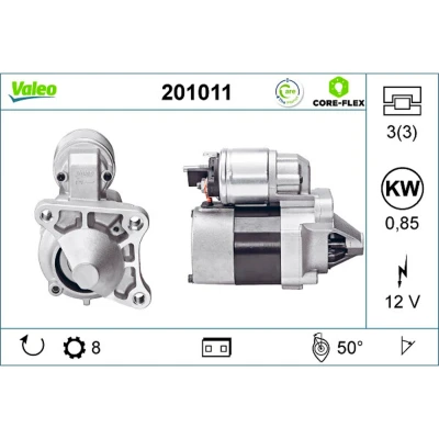 Imagem de VALEO 201011 Motor de arranque 12 0,85 8 RENAULT: CLIO 2, LAGUNA 2 Grandtour, Kangoo I Express
