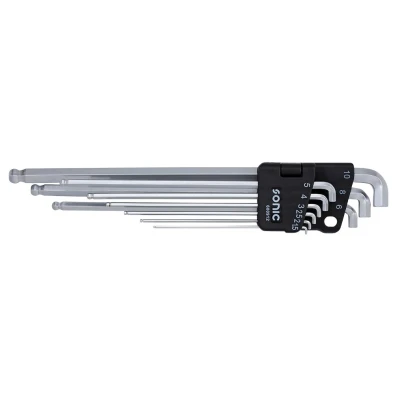Imagem de SONIC 600912 Kit de chaves parafusos angulares 1.5mm, 2mm, 2.5mm, 3mm, 4mm, 5mm, 6mm, 8mm, 10mm aço cromo vanádio 9