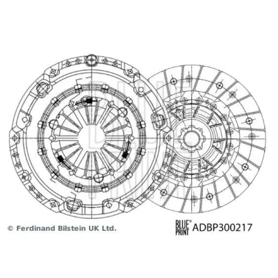 Imagem de BLUE PRINT ADBP300217 Kit de Embraiagem duas peças com massa lubrificante sintética 241mm AUDI: A3 Sportback, Hatchback, Sedan