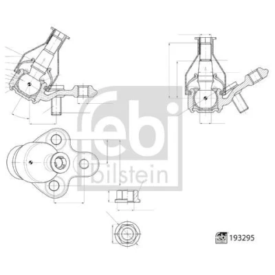 Imagem de FEBI BILSTEIN 193295 Rótula de suspensão Eixo dianteiro, lado esquerdo, direito com porca castelo para braço transversal