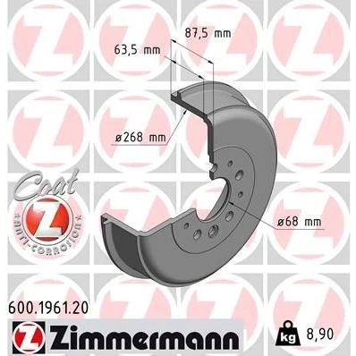 Imagem de ZIMMERMANN COAT Z 600.1961.20 Tambor de Travão 311