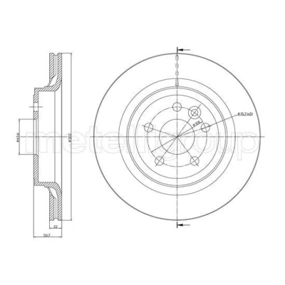Imagem de METELLI Disco de travão VOLVO: XC60 I 302,0mm 22,0mm 5 63,6mm ventilado pintado 23 1273C 31277357,31471033 Discos