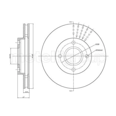 Imagem de METELLI Disco de travão FORD: MONDEO 1 Kombi, 2, Cougar Coupe 260,0mm 24,0mm 4 63,5mm ventilado 23 0316 Discos