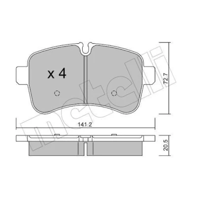 Imagem de METELLI 22 0711 0 Jogo de pastilhas para travão disco preparado indicador aviso desgaste IVECO: DAILY 6 Pritsche/Fahrgestell, 4