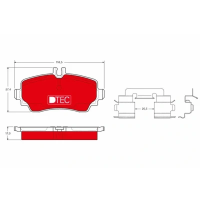 Imagem de TRW DTEC COTEC GDB1293DTE Jogo de pastilhas para travão disco MERCEDES BENZ: Classe A