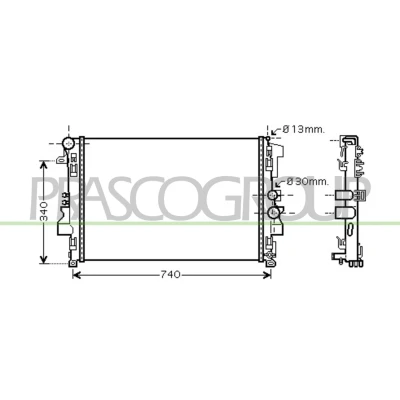 Imagem de PRASCO ME907R014 Radiador, arrefecimento do motor Alumínio 680mm 396mm 23mm Aletas de refrigeração unidas mecanicamente MERCEDES BENZ: Vito Mixto