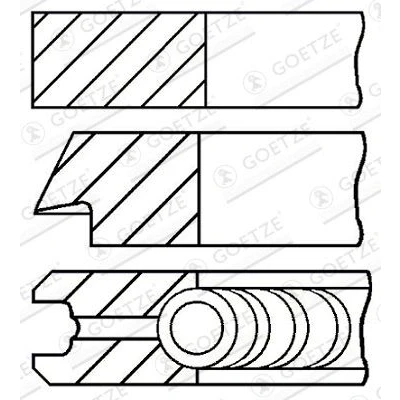 Imagem de GOETZE ENGINE 08 148105 00 Jogo de Anéis do Pistão 90,15 0,25 FORD: Ranger Mk3, LAND ROVER: Defender Pick up