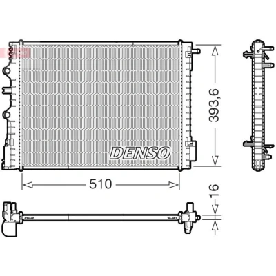 Imagem de DENSO DRM23120 Radiador, arrefecimento do motor 510mm 394mm 16mm SMART: Fortwo III Coupe