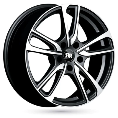 Imagem de Jante de alumínio racer wave 6.5x16 5x114.3 et40 frente polida preta