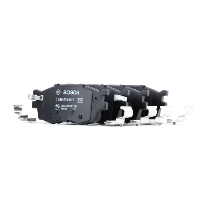 Imagem de BOSCH 0 986 494 617 Jogo de pastilhas para travão disco Baixo teor metálico com avisador sonoro desgaste chapa anti ruído