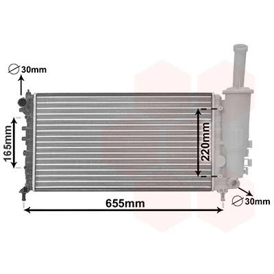 Imagem de VAN WEZEL 17002999 Radiador, arrefecimento do motor Alumínio 580 317 18 Aletas de refrigeração unidas mecanicamente FIAT: Punto II Hatchback