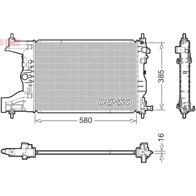 Imagem de DENSO DRM15017 Radiador, arrefecimento do motor 580mm 385mm 16mm CHEVROLET: Cruze Sedan