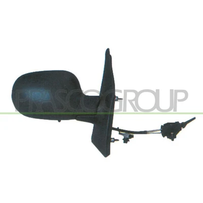 Imagem de Espelho retrovisor Prasco RN0307113 à direita preto manual ajustável pelo interior, com sensor de temeperatura, ajuste: por cabo aço, convexo