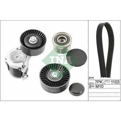 Imagem de INA 529 0049 20 Jogo de correias trapezoidais estriadas com polia roda livre BMW: 3 Touring, 1 Hatchback, Coupe