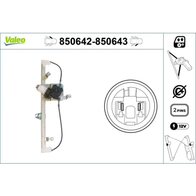 Imagem de Valeo Elevador de vidro à frente, lado esquerdo elétrico com motor para veículo volante esquerda sem função conforto 850642