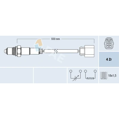 Imagem de FAE 77473 Sonda lambda HONDA: CIVIC 7 Limousine, Hatchback